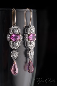 Pink sapphire earrings              